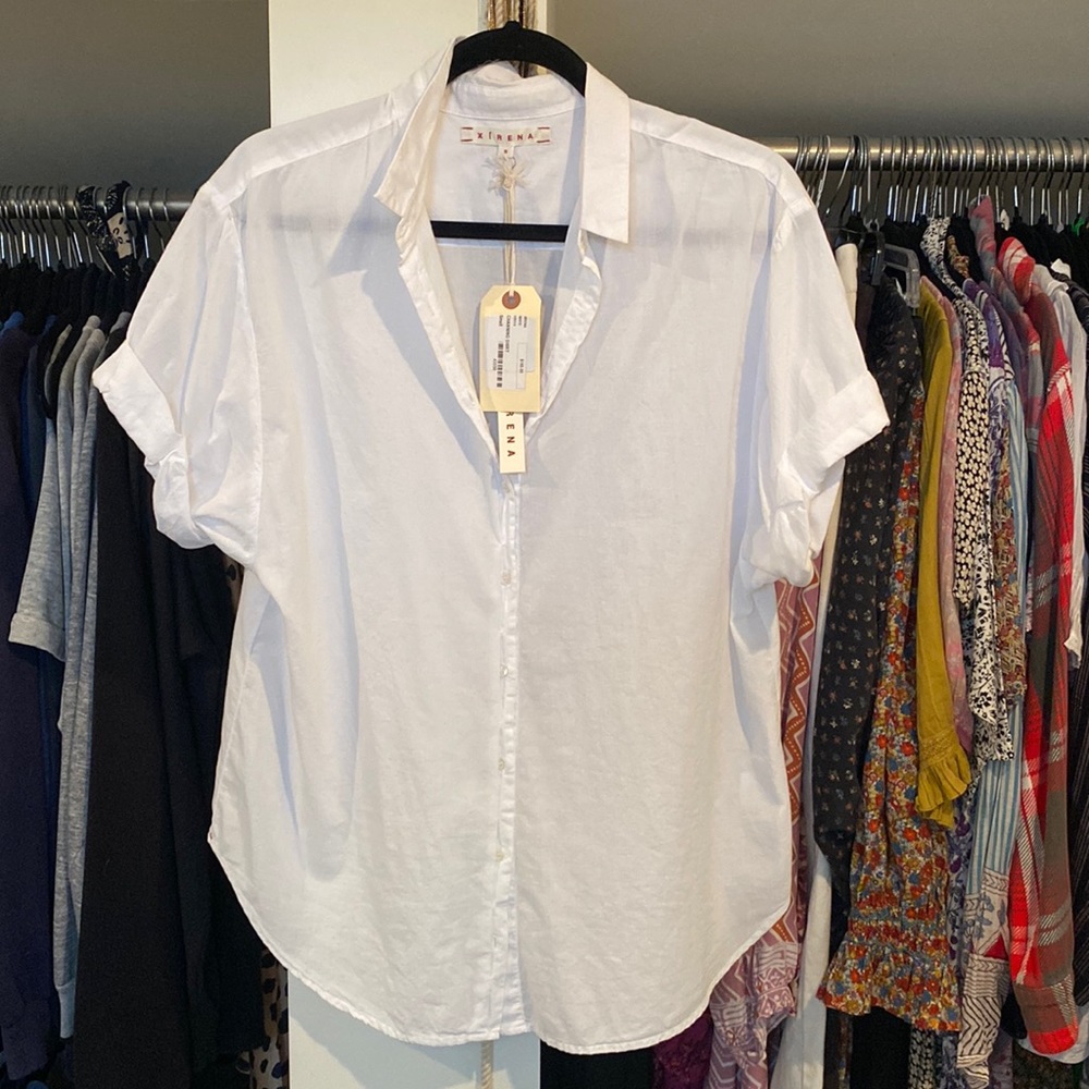 NWT Xirena white small Channing shirt